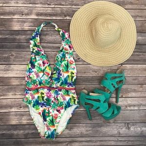 Tropical one piece swimsuit NWT